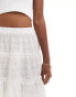 Threadbare broderie tiered mini skirt in white