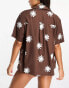 Rhythm blair short sleeve linen shirt in chocolate