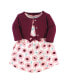 Фото #1 товара Baby Girls Baby Organic Cotton Dress and Cardigan 2pc Set, Blush Blossom