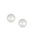 ფოტო #2 პროდუქტის Tiny Minimalist CZ Accent Real 10K Gold 5MM White Freshwater Cultured Button Pearl Stud Earrings For Women Teen Secure Screw Back June Birthstone