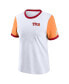 ფოტო #2 პროდუქტის Women's White/Orange Tampa Bay Buccaneers Rewind Ringer T-Shirt