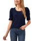 Фото #1 товара Women's Short Sleeve Eyelet-Embroidered Knit Top