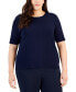 Фото #1 товара Plus Size Crewneck Short Sleeve Top