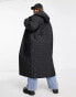 ASOS DESIGN Curve longline quilted coat in black