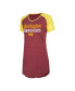 ფოტო #1 პროდუქტის Women's Burgundy, Gold Distressed Washington Commanders Raglan V-Neck Nightshirt