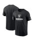 ფოტო #3 პროდუქტის Men's Black Las Vegas Raiders Sideline Performance T-shirt