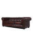 Фото #1 товара Alexandon Leather Chesterfield Tufted Sofa with Roll Arm