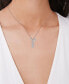 ფოტო #2 პროდუქტის Lab Grown White Sapphire Nana Charm 18" Pendant Necklace (5/8 ct. t.w.) in Sterling Silver