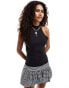 Фото #1 товара COLLUSION high neck rib tank top in black