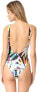 Фото #2 товара Mara Hoffman 170644 Womens Mia One Piece Swimsuit Black/Multi Size X-Small