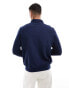 Polo Ralph Lauren collegiate logo half zip fleece sweatshirt classic oversized fit in navy