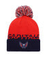 ფოტო #1 პროდუქტის Men's Red, Navy Washington Capitals Cold.Rdy Cuffed Knit Hat with Pom