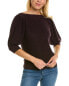 Фото #1 товара Свитер с воротником на лодочке Autumn Cashmere Cotton By Shaker Rib для женщин фиолетовый S