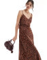 Фото #4 товара ASOS DESIGN maxi slip dress in spun in animal print