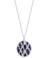 ფოტო #1 პროდუქტის EFFY® Sapphire (2-1/6 ct. t.w.) & Diamond (1/2 ct. t.w.) Cluster 18" Pendant Necklace in 14k White Gold