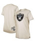 ფოტო #4 პროდუქტის Women's Cream Las Vegas Raiders Split T-shirt