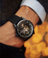 ფოტო #4 პროდუქტის Men's Swiss Automatic Freelancer 1212 Black Leather Strap Watch 42mm