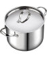 Фото #1 товара 18/10 Stainless Steel Stockpot 16-Quart, Classic Deep Cooking Pot Canning Cookware with Stainless Steel Lid, Silver