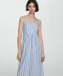 ფოტო #2 პროდუქტის Women's Cut-Out Back Striped Dress