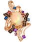 ფოტო #1 პროდუქტის Crazy Collection® Multi-Gemstone (2-3/8 ct. t.w.) & Diamond (1/2 ct. t.w.) Swirl Abstract Statement Ring in 14k Rose Gold