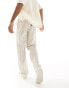 Фото #4 товара ASOS DESIGN relaxed linen trouser in textured stripe with elasticated waist