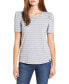 Фото #1 товара Women's Short Sleeve Classic Stripe Puff Sleeve T-shirt