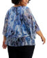 Фото #2 товара Plus Size 3/4-Sleeve Tiered-Hem Top