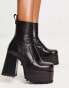 Фото #6 товара ASOS DESIGN Erika premium leather platform boots in black