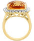 ფოტო #3 პროდუქტის EFFY® Citrine (12-1/10 ct. t.w.) & Diamond (1/3 ct. t.w.) Halo Ring in 14k Gold