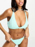 Фото #1 товара Peek & Beau Fuller Bust Exclusive crinkle triangle bikini top in mint