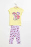 Фото #1 товара Sarı Kız Çocuk My Little Pony Desenli Lisanslı Pijama Takımı