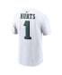 Фото #2 товара Men's Jalen Hurts White Philadelphia Eagles Player Name and Number T-shirt