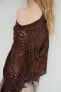 CROCHET SWEATER WITH ASYMMETRIC NECK