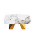 Фото #10 товара 63" Modern Artificial Stone Pandora White Curved Golden Metal Leg Dining Table -6 People