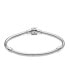 ფოტო #2 პროდუქტის Moments Sterling Silver Barrel Clasp Snake Chain Bracelet