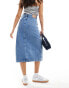 Фото #2 товара Tommy Jeans Claire utility denim midi skirt in mid wash