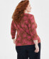 ფოტო #2 პროდუქტის Style & Co Plus Size Printed Cotton Henley Top, Created for