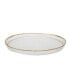 Pebbled Glass Dinner Plates Raised Rim with Border, Set of 4