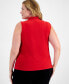 ფოტო #2 პროდუქტის Plus Size Pleated-Neck Top