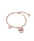 Фото #1 товара Sterling Silver with 18K Rose Gold Plated Heart Paper Clip Chain Bracelet