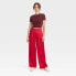 Фото #2 товара Women's High-Rise Wide Leg Satin Pants - A New Day