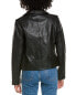 Sam Edelman Ring Zipper Leather Moto Jacket Women's Black S