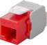 Фото #1 товара Wentronic Keystone Module RJ45 CAT 6A - UTP - Flat - Red - RJ-45 - LSA - Female - 22/26