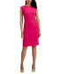 ფოტო #1 პროდუქტის Petite Notched-Neck Sheath Dress