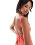 Фото #4 товара Vesper sleeveless scoop back asymmetric maxi dress in coral