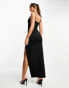 Фото #3 товара ASOS DESIGN midi dress with under bust cut out and strappy back in black