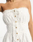 ASOS DESIGN broderie bandeau playsuit in white