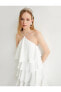 Фото #12 товара Katlı Bridal Mini Elbise Halter Yaka Taş Detaylı Astarlı