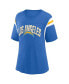 ფოტო #2 პროდუქტის Women's Powder Blue Los Angeles Chargers Earned Stripes T-shirt