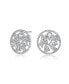 ფოტო #1 პროდუქტის GV Sterling Silver White Gold Plated Ball Halo with Clear Multi Shape Cubic Zirconia Round Earrings